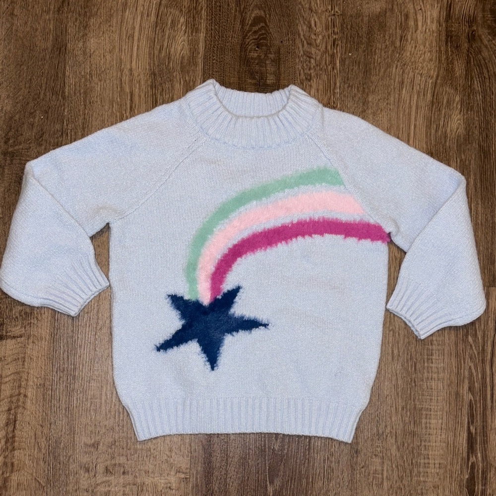 Tucker + Tate Blue and Pink Fuzzy Sweater